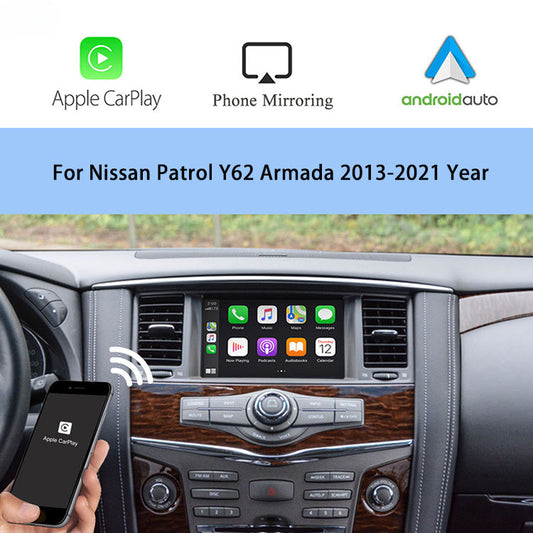 Wireless CarPlay Module for Nissan Patrol Y62 Armada 2008-2021 Android Auto Mirror Link