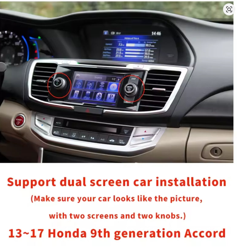 Honda Accord 9/9.5th 2013-2017 HD Screen upgrade Wireless Carplay / Android Auto