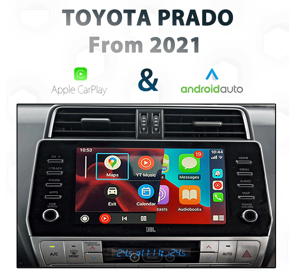 Wireless Apple Carplay Android Auto Decoder for TOYOTA PRADO 2014-2021Support Mirroring Navigation Reverse Camera Car