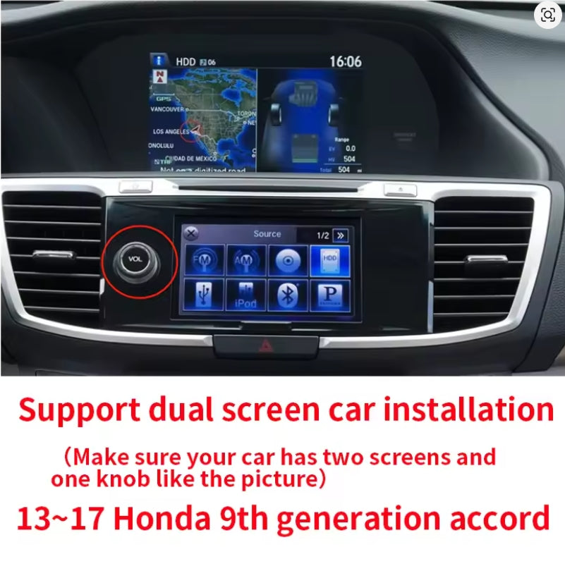 Honda Accord 9/9.5th 2013-2017 HD Screen upgrade Wireless Carplay / Android Auto