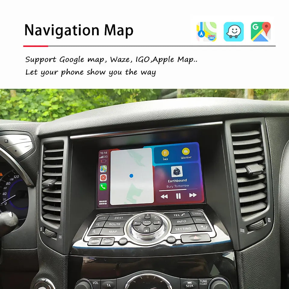 Apple CarPlay Android Auto For Infiniti G35 M35 M25 G37 G25 FX35 QX50 EX35 EX25 CarPlay Upgrade Interface