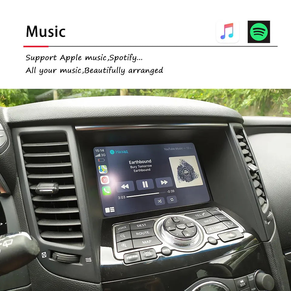Apple CarPlay Android Auto For Infiniti G35 M35 M25 G37 G25 FX35 QX50 EX35 EX25 CarPlay Upgrade Interface