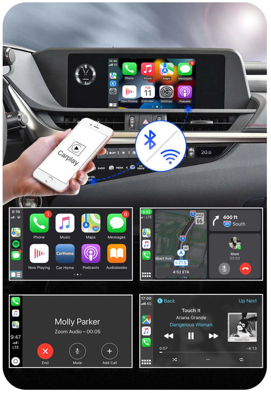 Wireless CarPlay Android Auto Module for 2014-2019 Lexus NX RX IS ES GS RC CT LS LX LC UX with Android Mirror Link AirPlay Functions