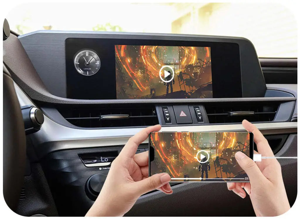 Wireless CarPlay Android Auto Module for 2014-2019 Lexus NX RX IS ES GS RC CT LS LX LC UX with Android Mirror Link AirPlay Functions