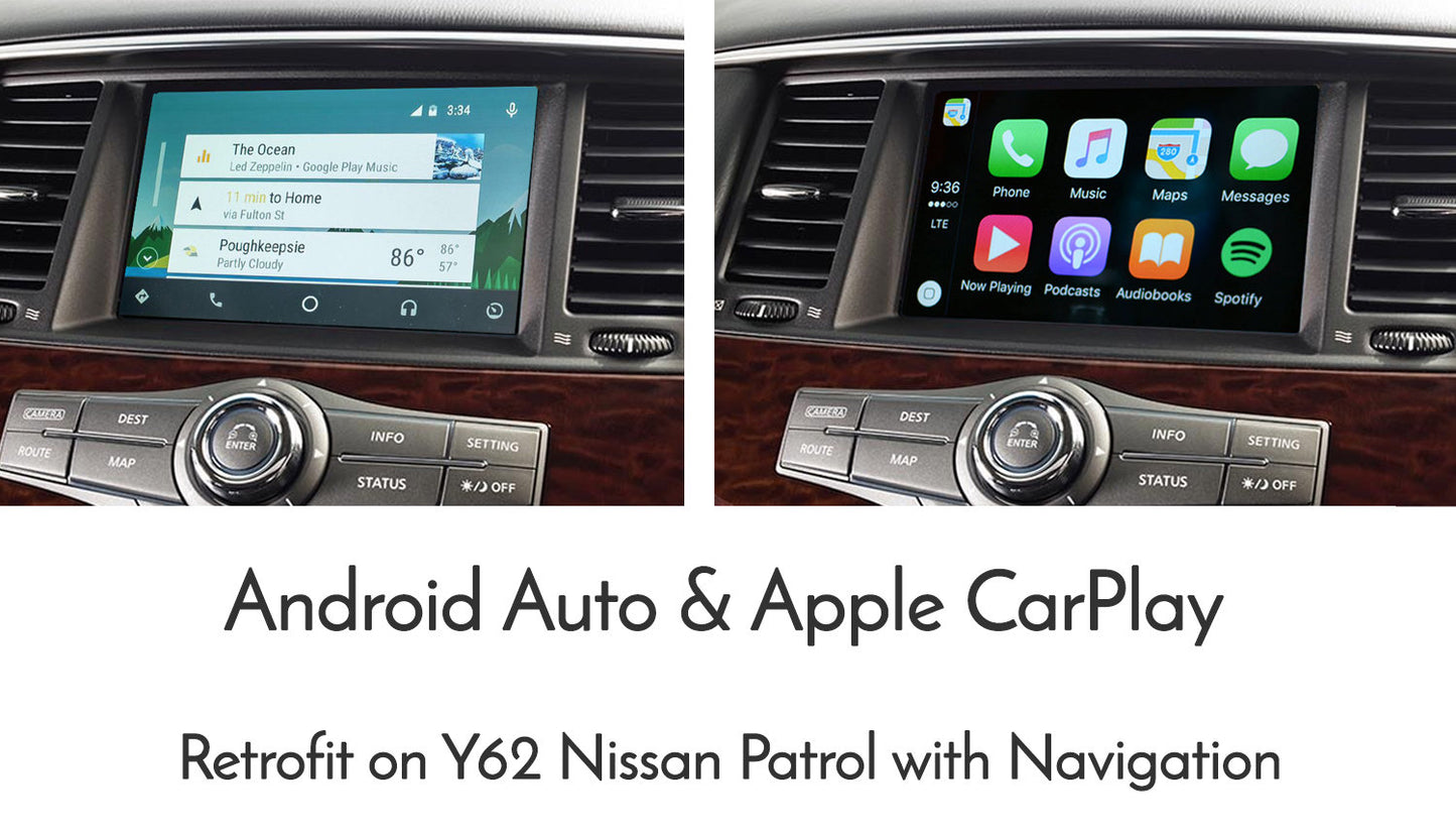 Wireless CarPlay Module for Nissan Patrol Y62 Armada 2008-2021 Android Auto Mirror Link