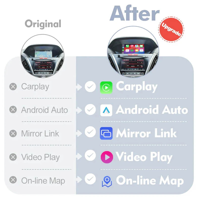 Wireless Carplay Module For Honda Accord 9th &10th Generation Android Auto Mirror Link Navigation Camera Video USB
