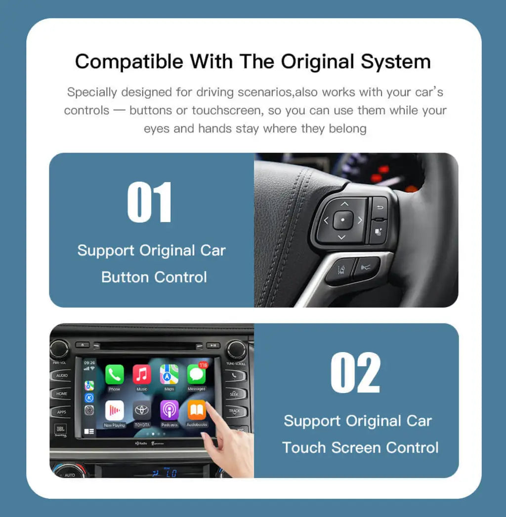 Wireless Apple Carplay/Android Auto Module For TOYOTA Touch2 Entune2.0 Highlander Tundra Sienna Prius Yaris Camry CHR