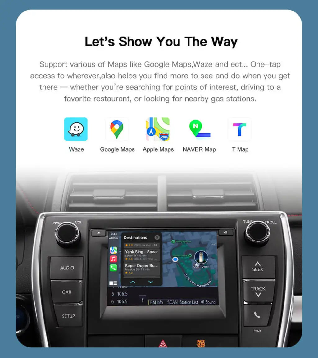 Wireless Apple Carplay/Android Auto Module For TOYOTA Touch2 Entune2.0 Highlander Tundra Sienna Prius Yaris Camry CHR
