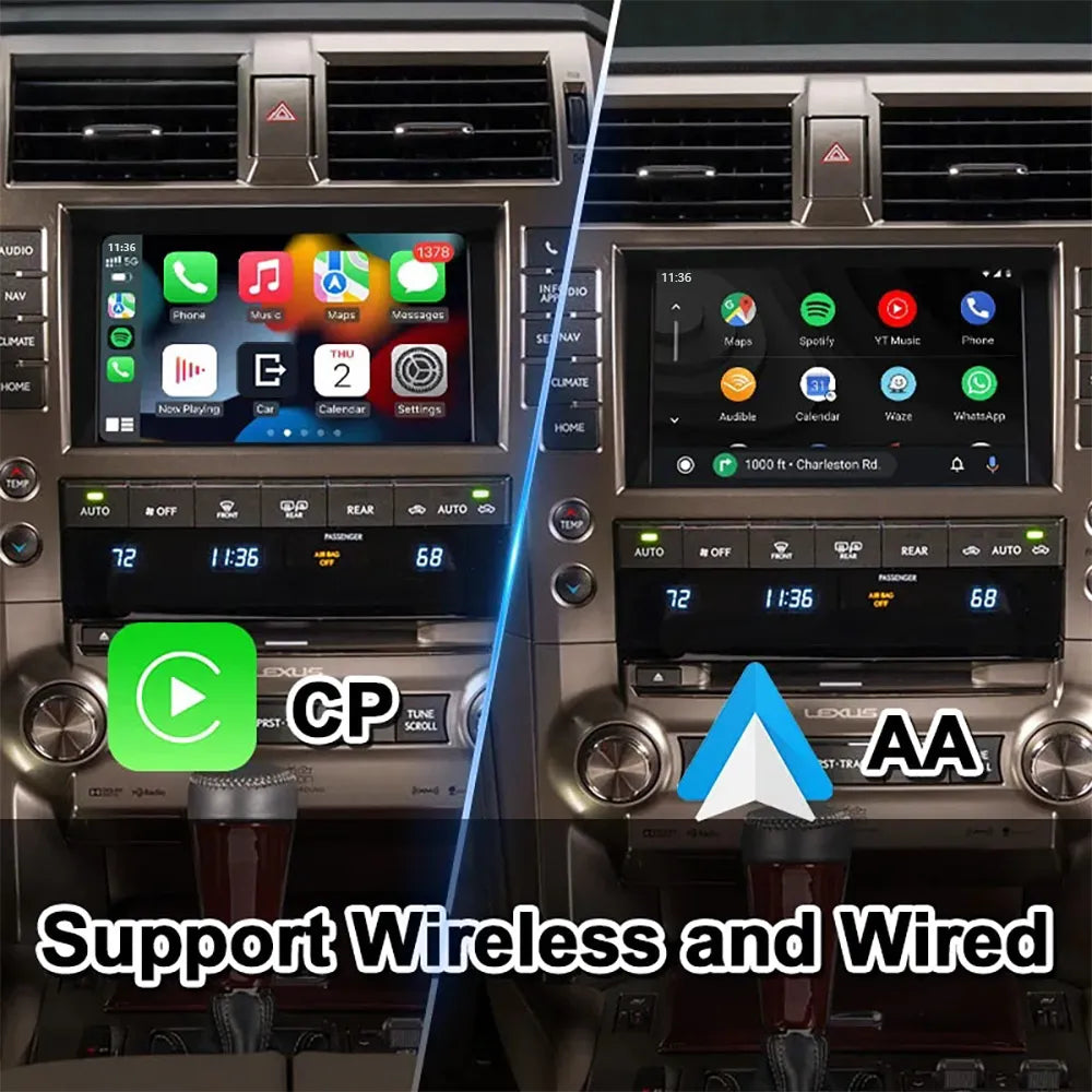 Wireless CarPlay Module for 2013-2021 Lexus GX460 LX570 Land Cruiser LC200 Crown with Android Auto
