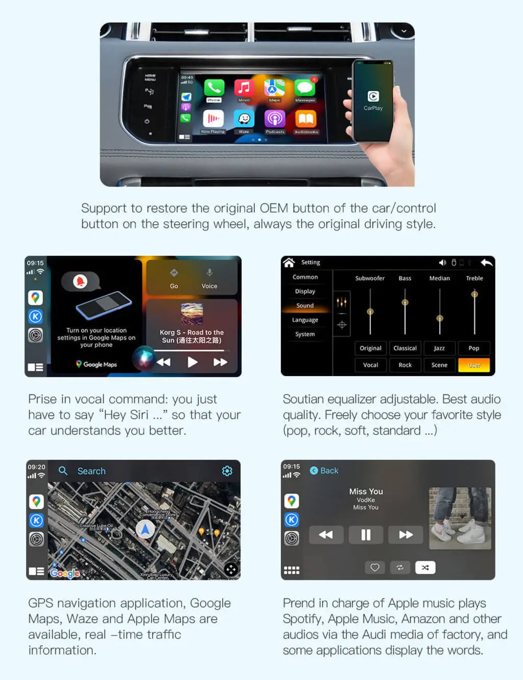 Wireless Apple CarPlay/Android Auto Upgrade Module for Land Rover Jaguar Bosch Discovery4 Evoque Freelander2 XE XF XJL Mirroring Decoder