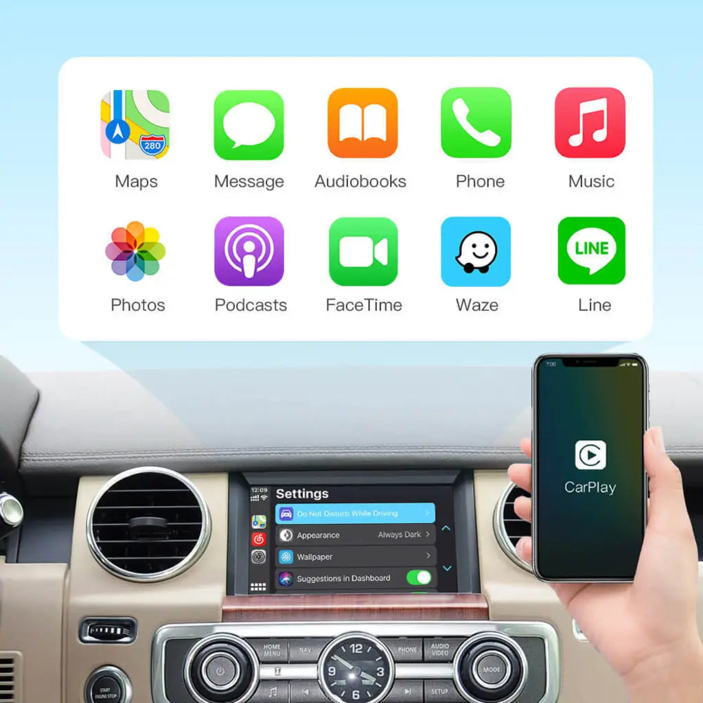 Wireless Apple CarPlay/Android Auto Upgrade Module for Land Rover Jaguar Bosch Discovery4 Evoque Freelander2 XE XF XJL Mirroring Decoder