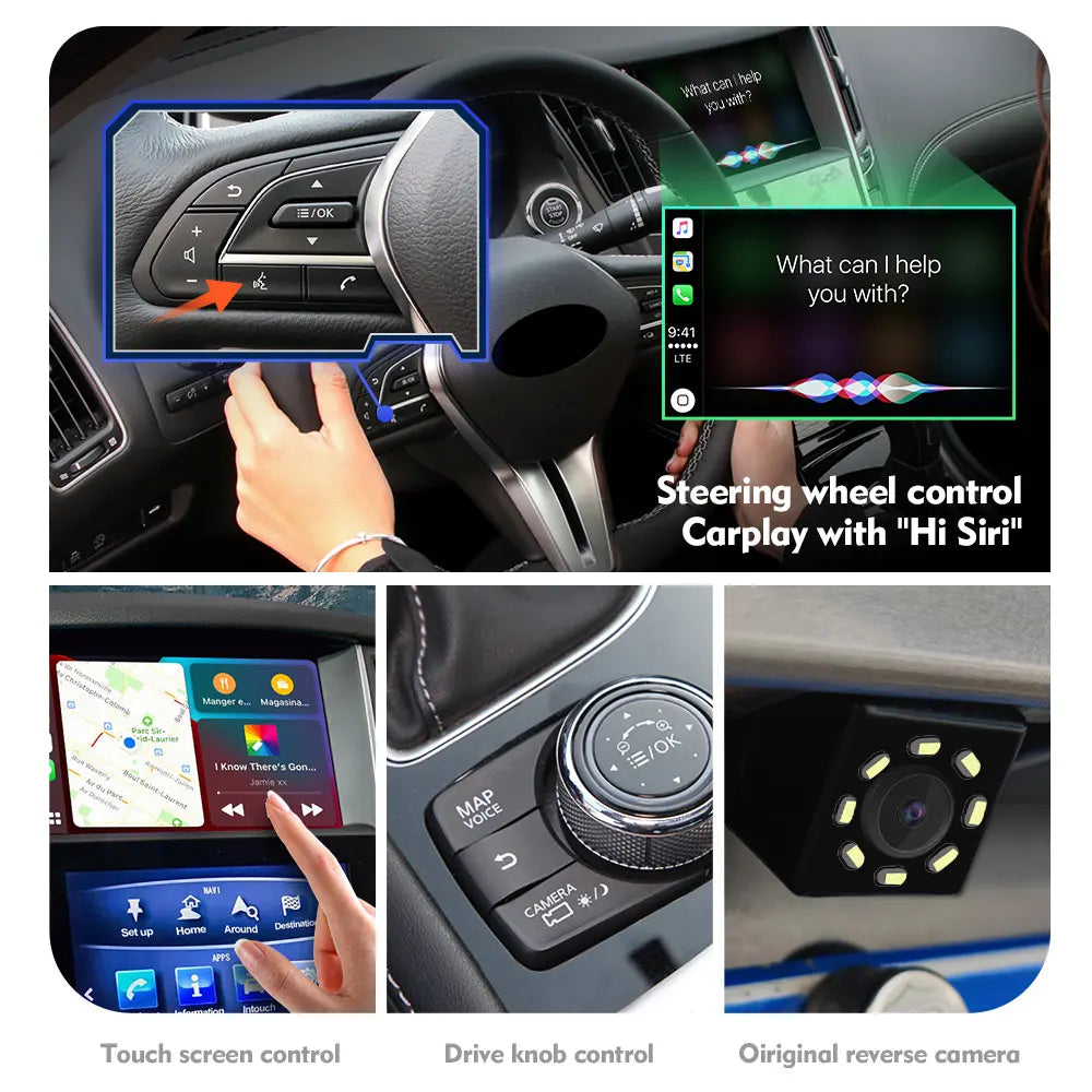 Wireless Apple Carplay/Android Auto Module For Infiniti Q50 QX50 QX60 Mirror Link GPS OEM Camera