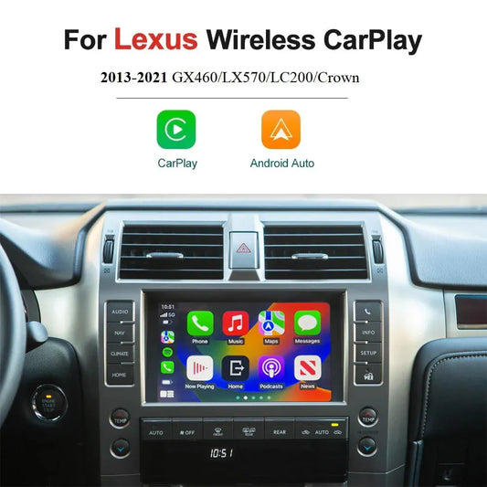 Wireless CarPlay Module for 2013-2021 Lexus GX460 LX570 Land Cruiser LC200 Crown with Android Auto