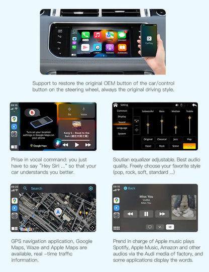 Wireless Apple CarPlay/Android Auto Upgrade Module for Land Rover Jaguar Bosch Discovery4 Evoque Freelander2 XE XF XJL Mirroring Decoder